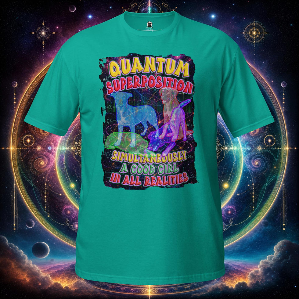 Thumbnail: Quantum Superposition Funny Dog Multiverse Sarcastic Physics Graphic Unisex Tee