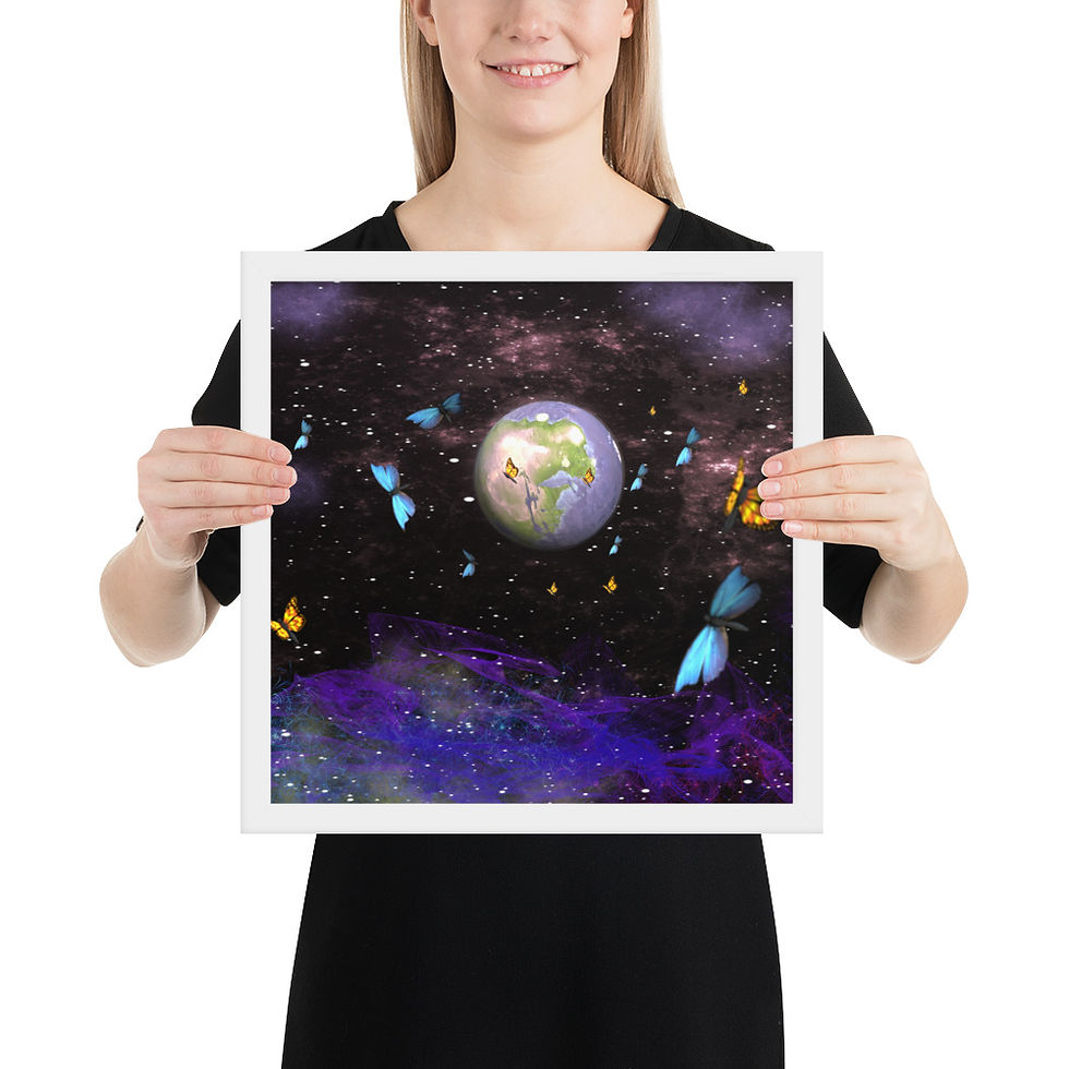 Thumbnail: "Butterfly Planet" Framed photo paper poster