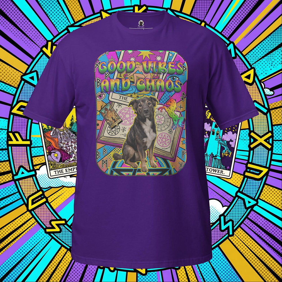 Good Vibes and Chaos Psychedelic Pop Art Unisex T-Shirt