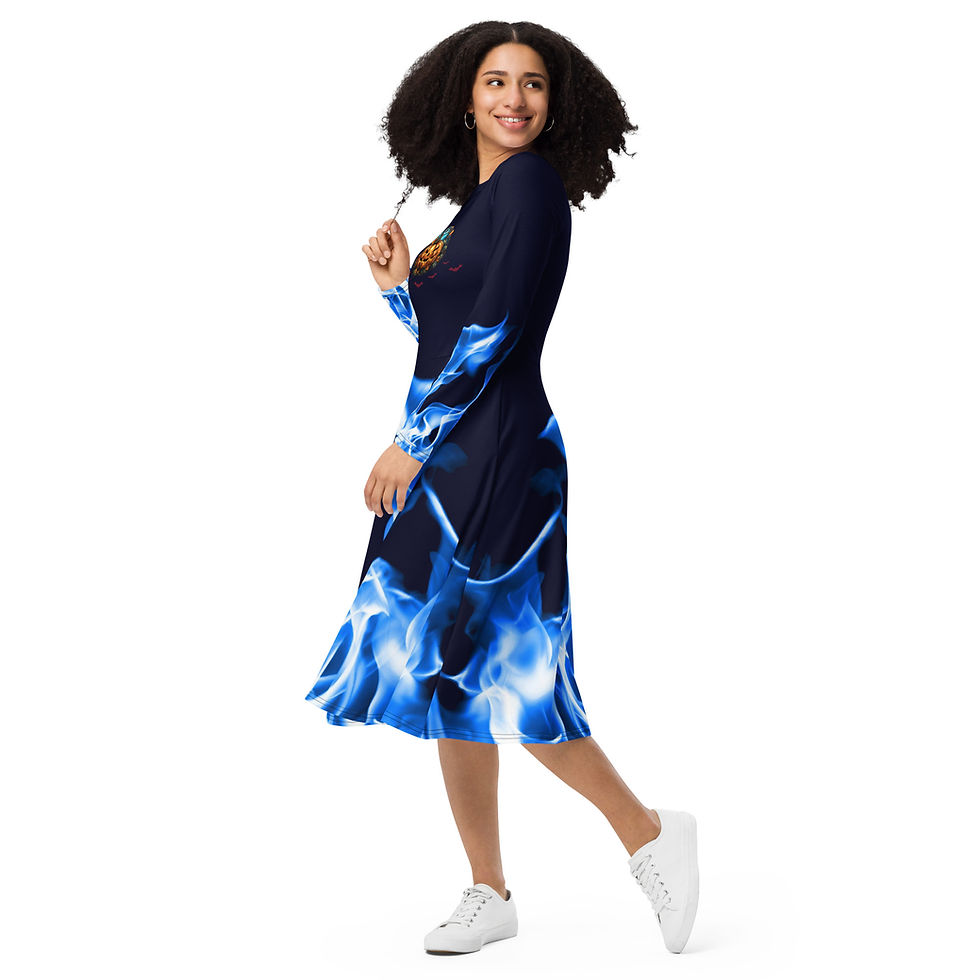 Thumbnail: Halloween Pumpkin long sleeve dress