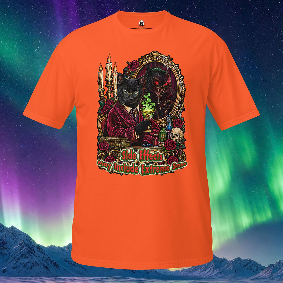 Thumbnail: Side Effects May Include Extreme Sass Jekyll Hyde Black Cat Funny Gothic Tee
