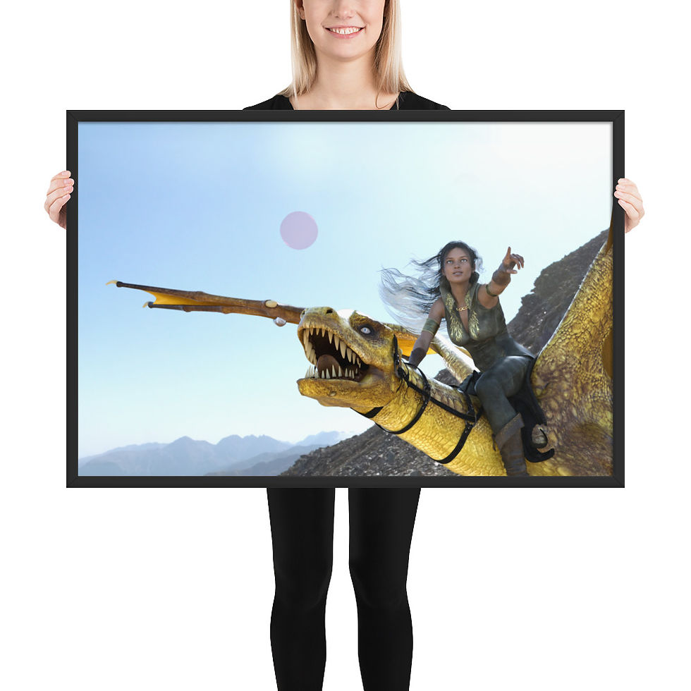 Thumbnail: "Dragon Rider" Framed photo paper poster
