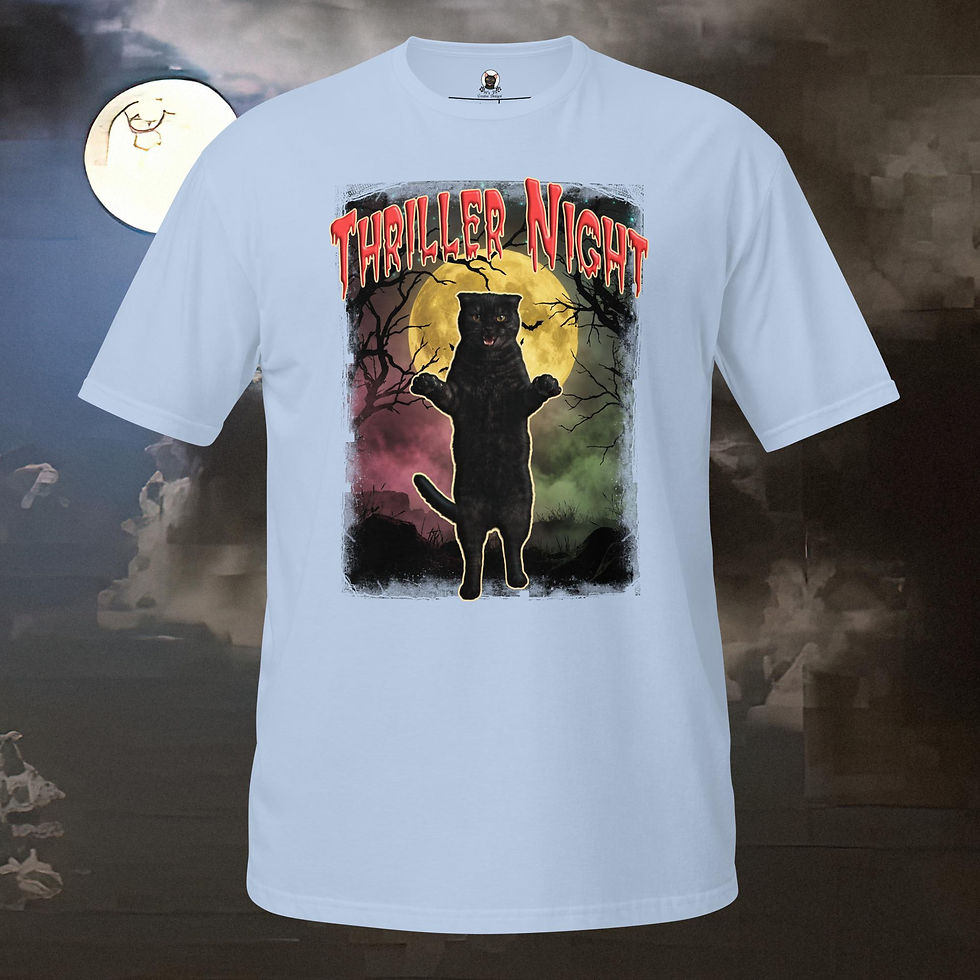 Thumbnail: Thriller Night Black Cat Shirt | Funny Zombie Dance Halloween Pet Tee