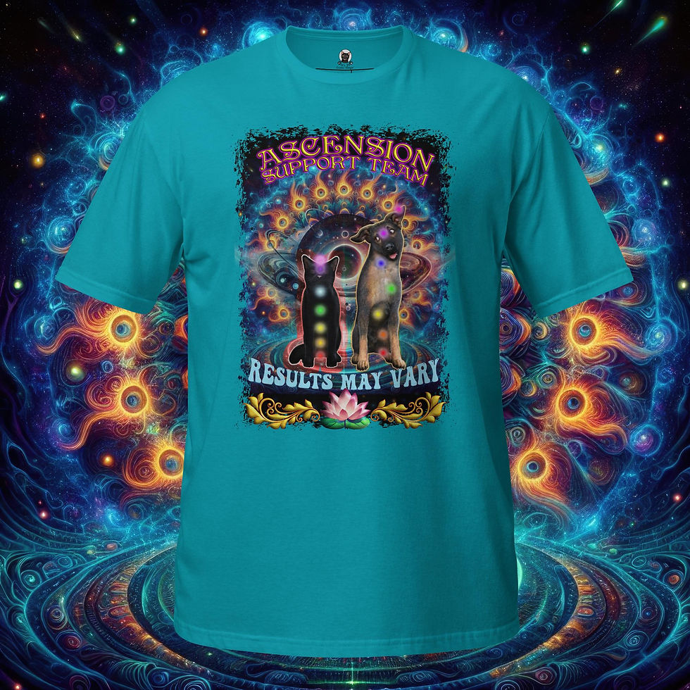 Thumbnail: Ascension Support Team Funny Cat & Dog Third Eye Cat Spiritual Pet Unisex Tee