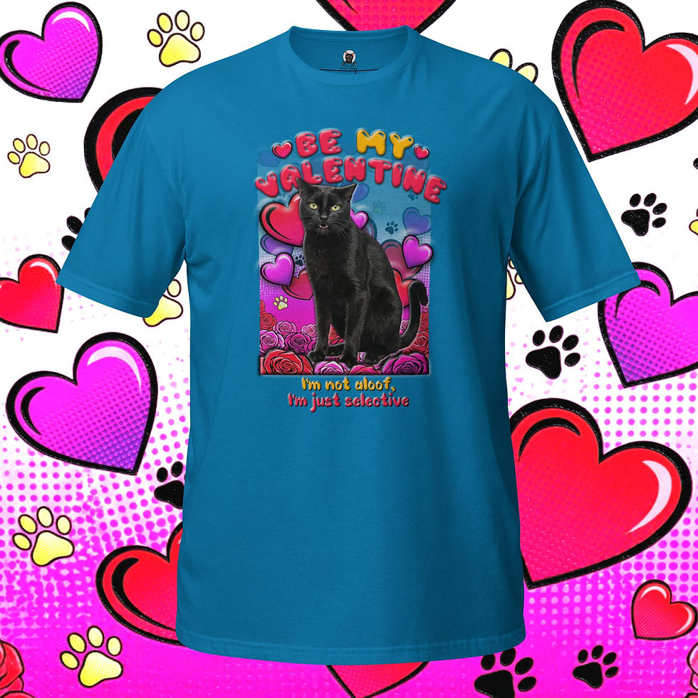 Thumbnail: Be My Valentine Black Cat Pop Art Unisex T-Shirt