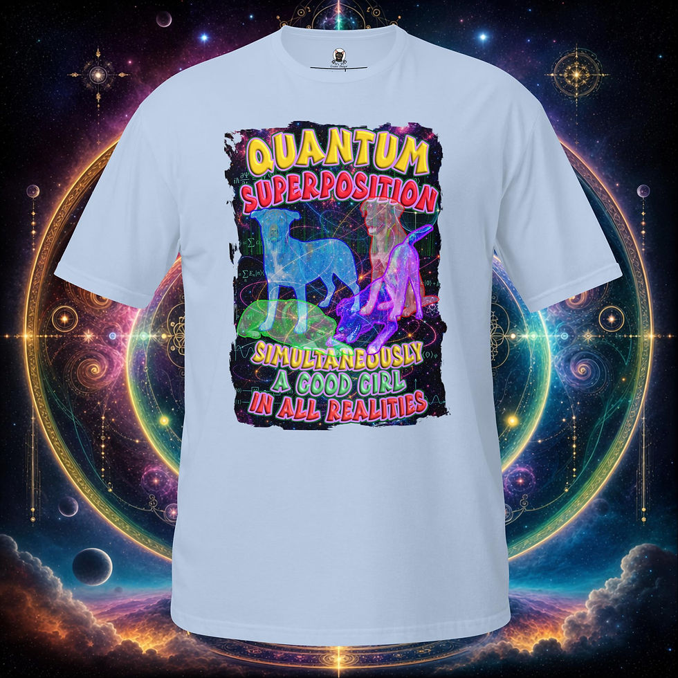 Thumbnail: Quantum Superposition Funny Dog Multiverse Sarcastic Physics Graphic Unisex Tee