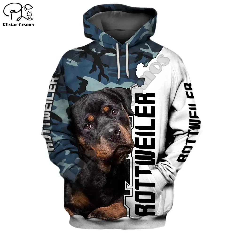 Mens Funny Rottweiler Dog 3d Print New Hoodies Autumn Long Sleeve Sweatshirts