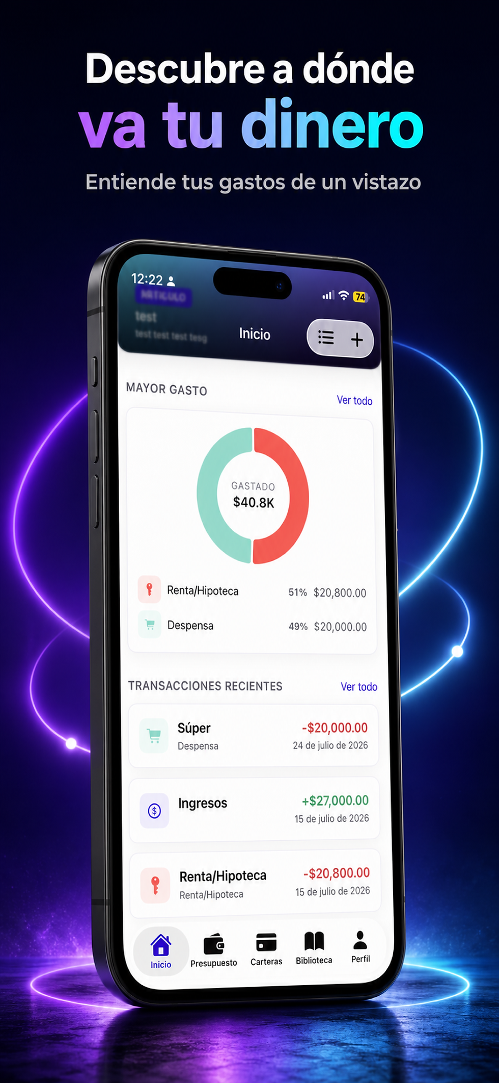 Lista de transacciones en Finolid
