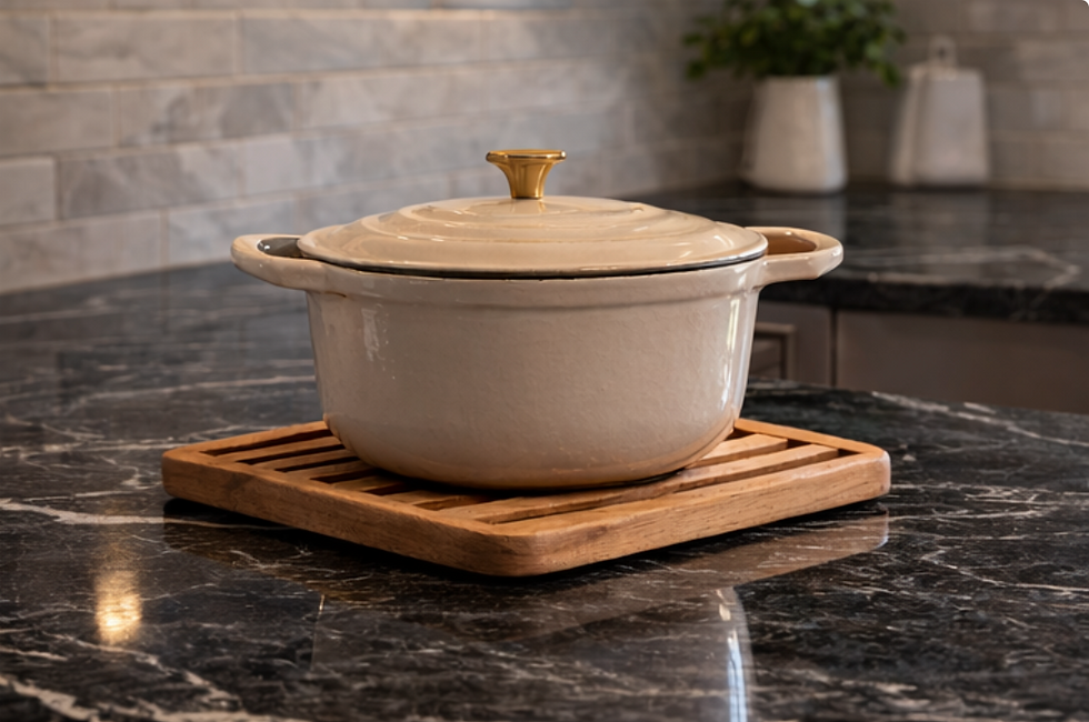 Always use trivets or hot pads to prevent heat damage to quartz surfaces.