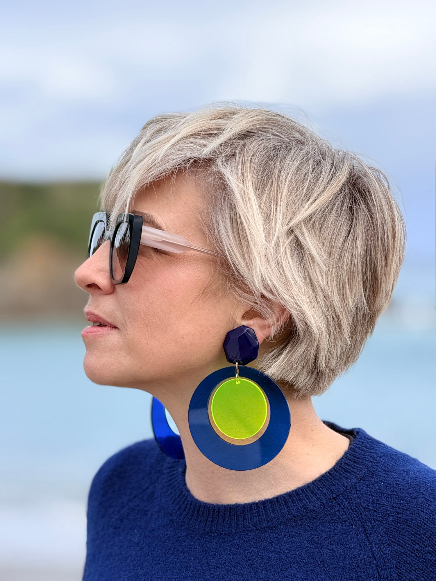 Valentina - marine & jaune fluo - taille L