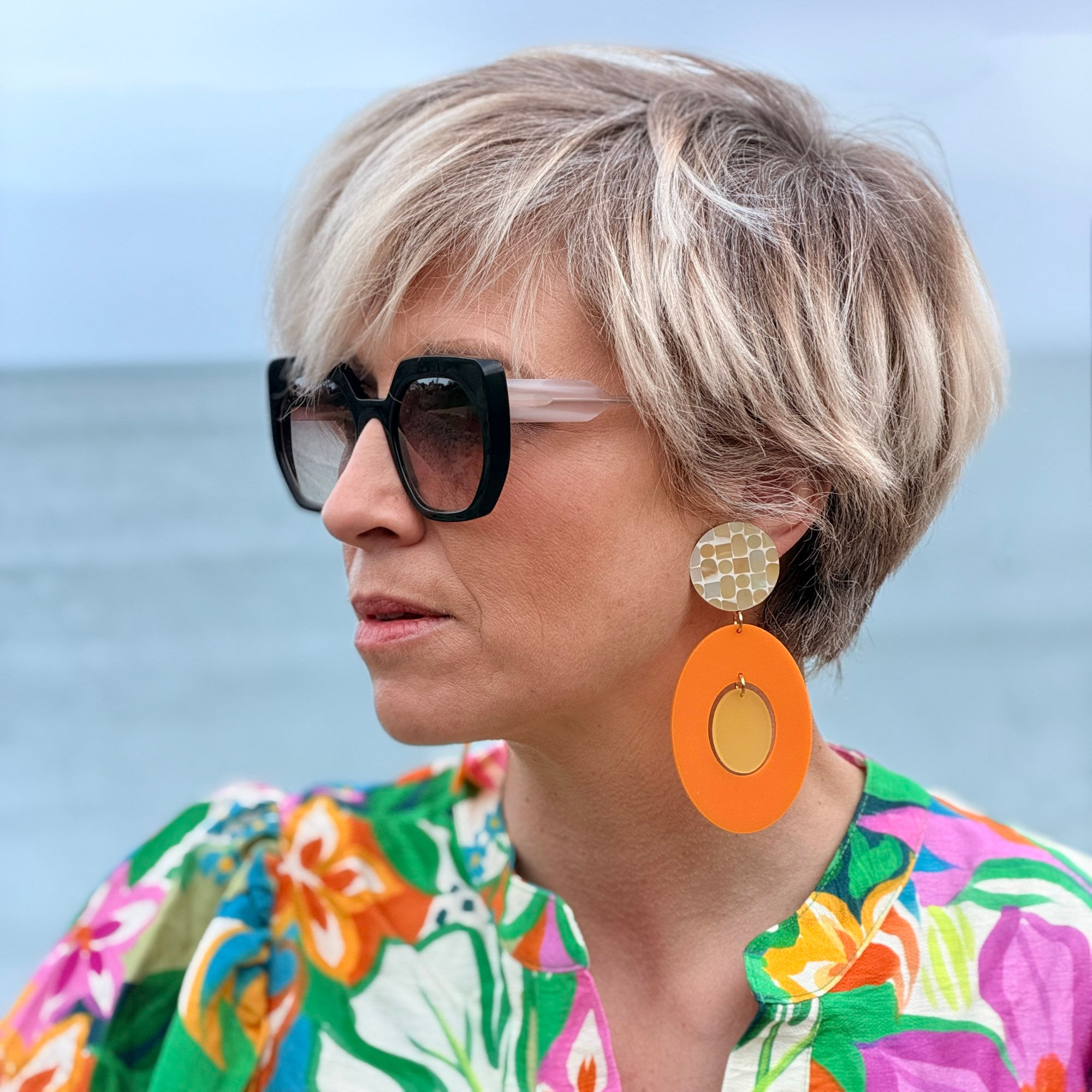 Charline - clémentine & jaune givré 