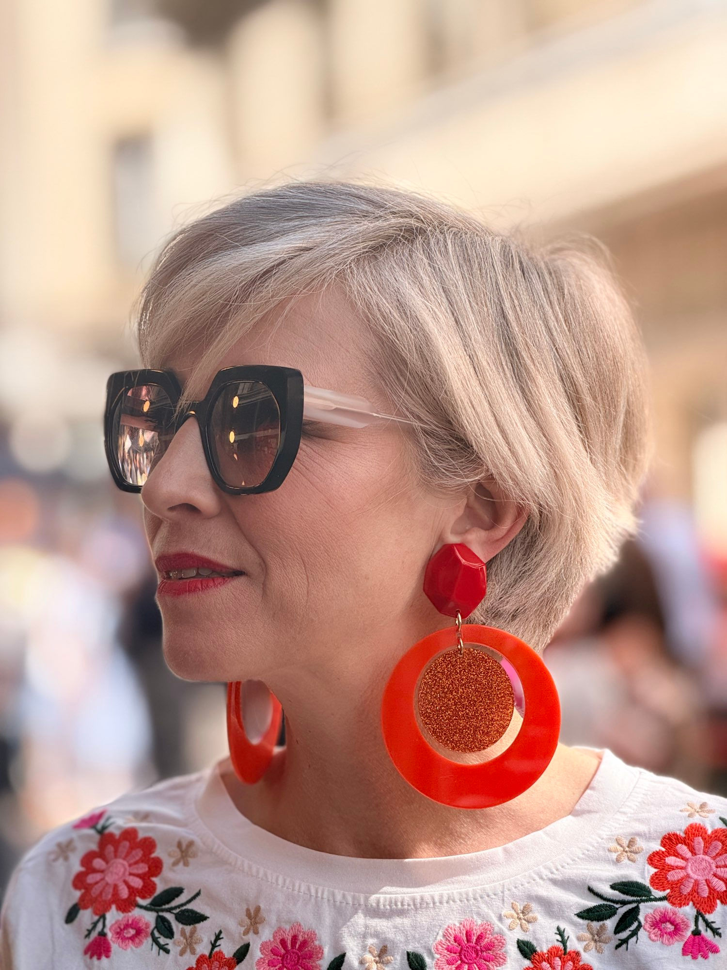 Valentina - orange sanguine & orange pailleté - taille L