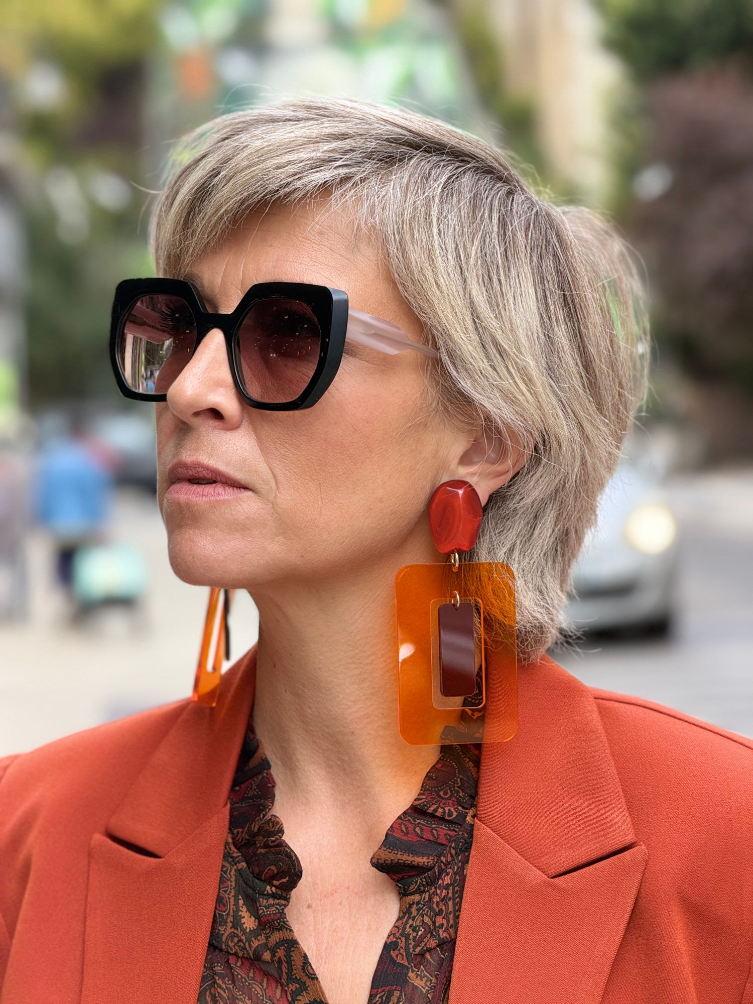 Anouck - orange transparent & choco -Taille L