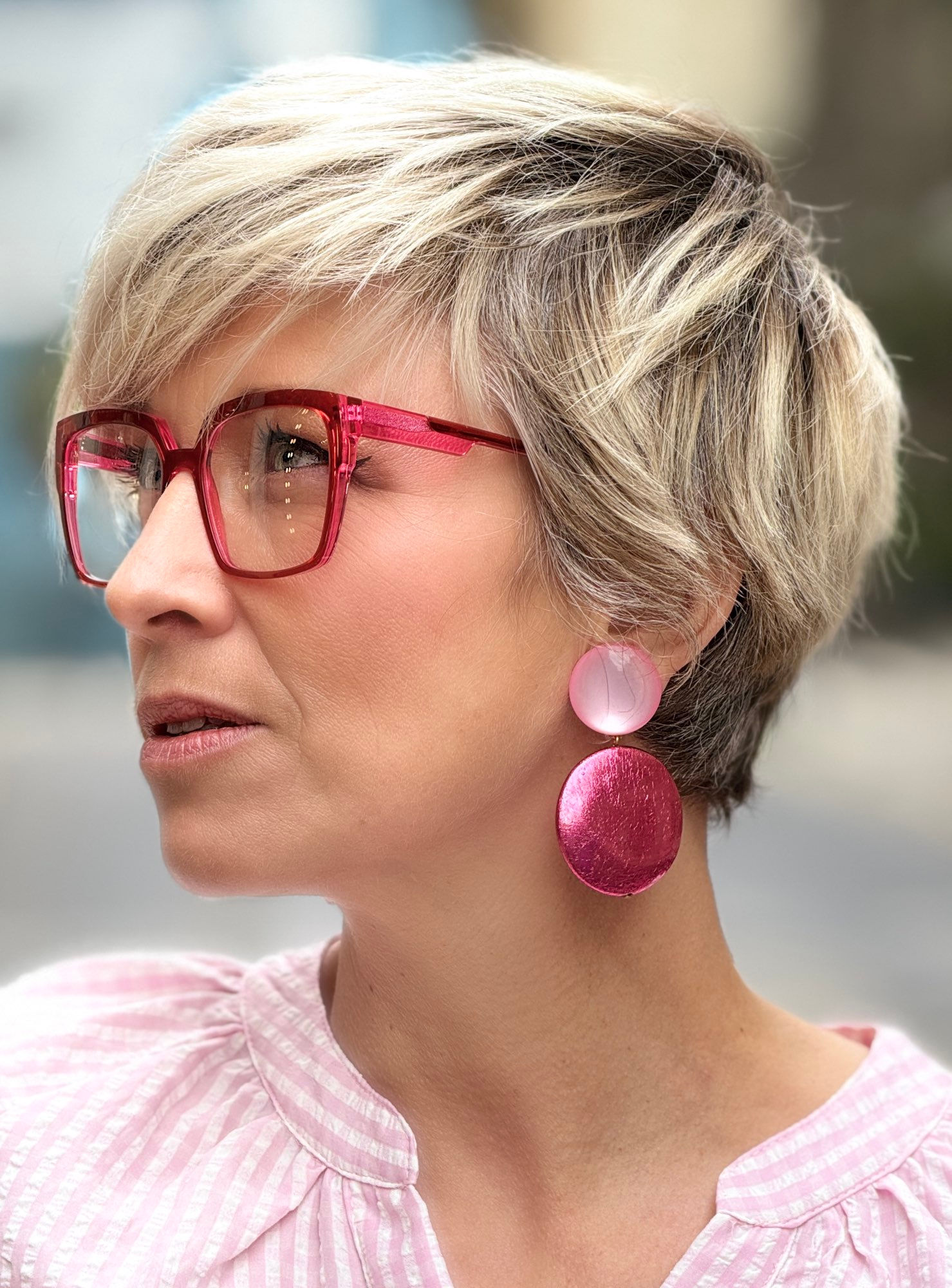 Karine rose - cabochons nacré rose