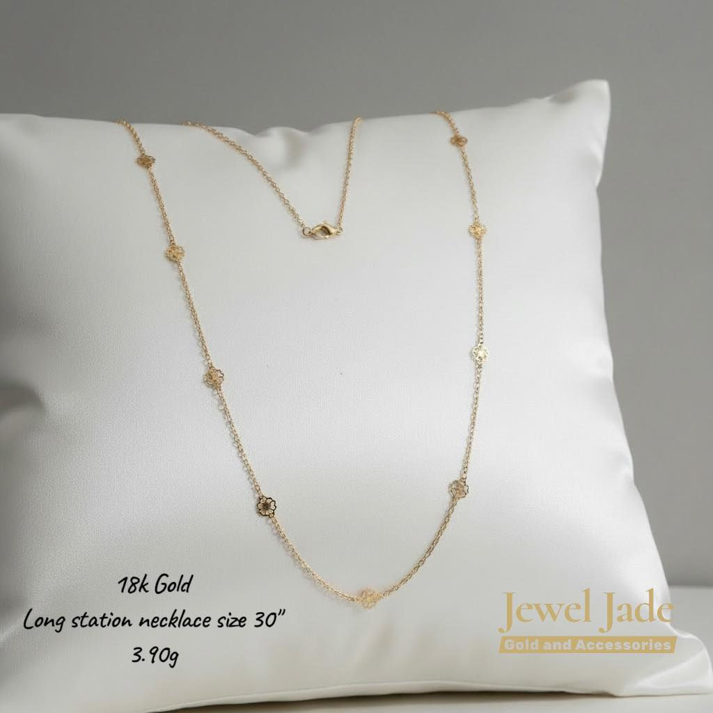 long station necklace 3.90g size 30"