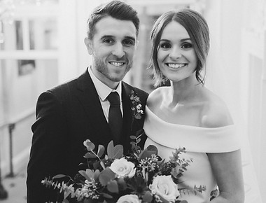 Bride and Groom with flowers