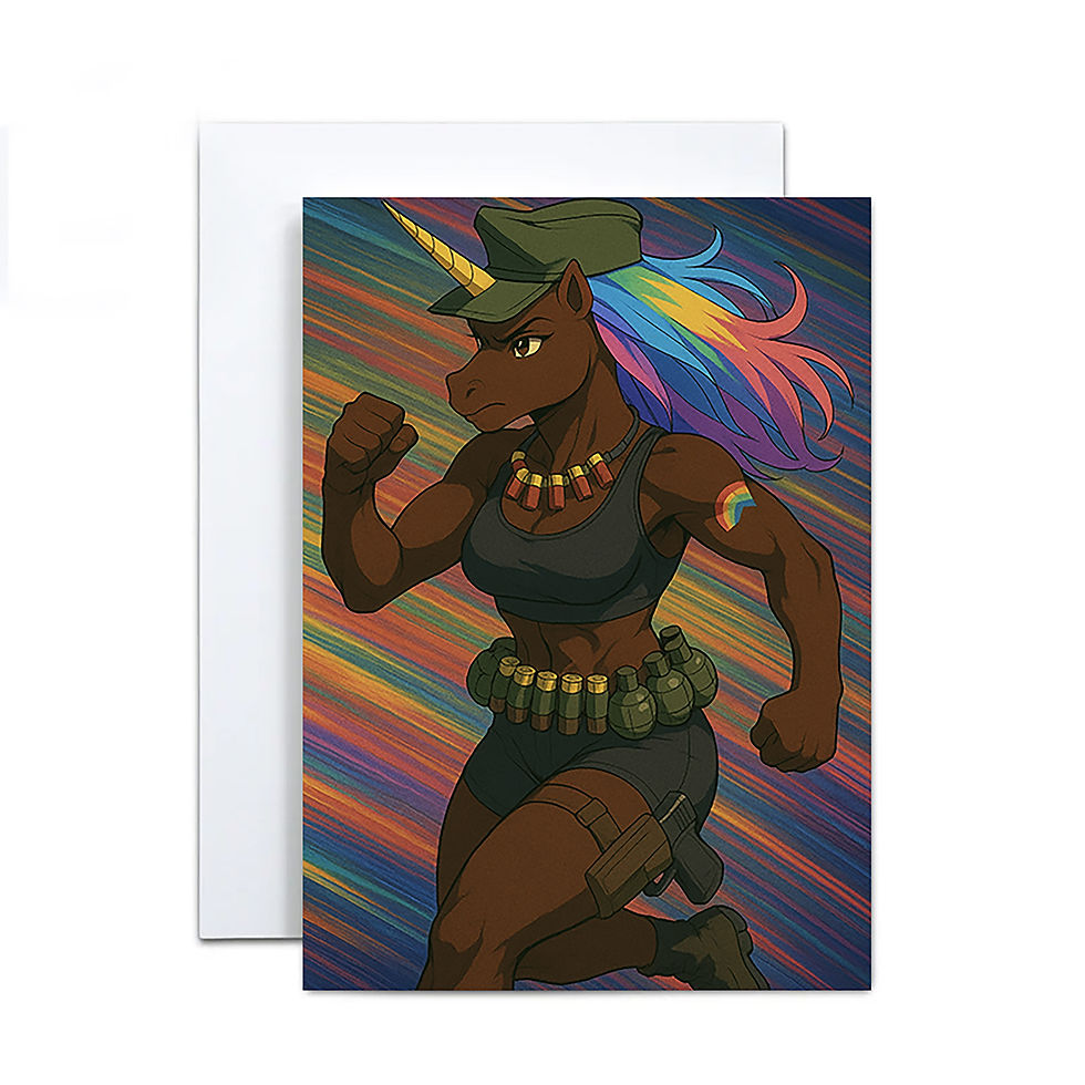 Unicorn military strong female unicorn anime style