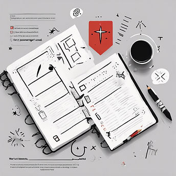 Create an image of a modern journal open