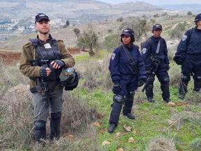 Policemen without badges uprooted Yitzhar vineyard