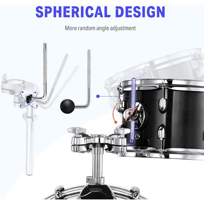 Thumbnail: Drum Set Adult Practice Mute Pad,5-Piece Full Size Acoustic Drum Kit,Double-legg