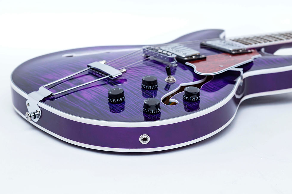 Thumbnail: GROTE Jazz Electric Guitar Semi-Hollow Body Trapeze Tailpiece Bridge Guitar Gig 