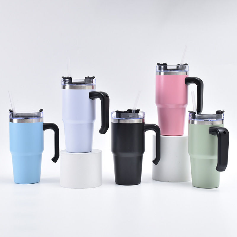 Thumbnail: 600/890ML Thermal Water Bottle Car Insulated Cup Stainless Steel Thermal Cup Tum