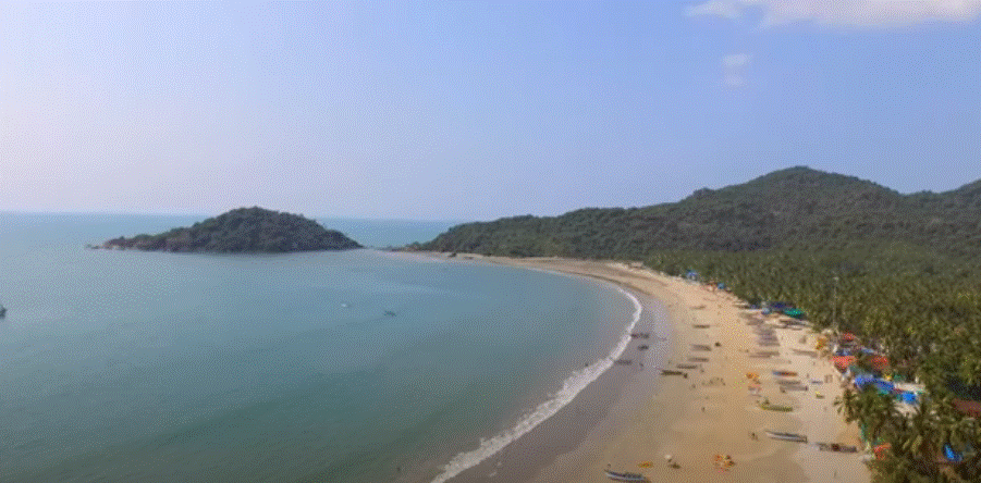 Goa beach aerial view