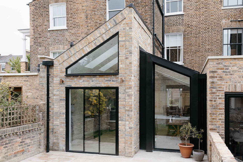 Angled view of a rear extension designed by Golden Triangle Architects.