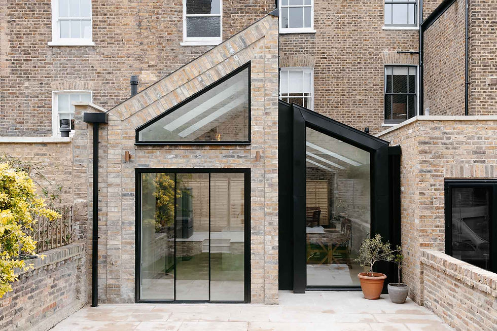 Straight on view of a rear extension designed by Golden Triangle Architects.