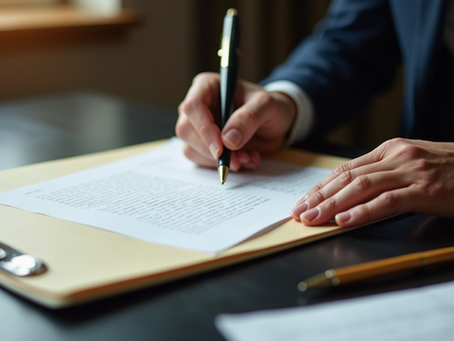 Pessoa assinando notificação de penhora de bem