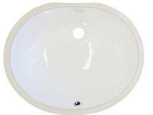 19-1/2 in. Oval Undermount White Bathroom Sink. Inside measurements 17x14