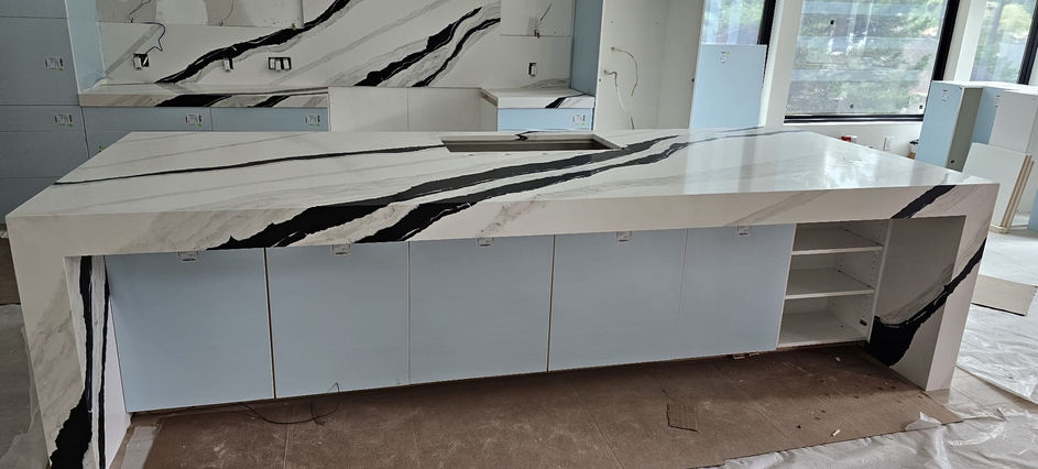 Panda White Quartz Countertops | Cosmos Granite |Kitchen Countertops Raleigh, NC