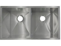 16 Gauge Stainless steel undermount kitchen sink with zero radius/squared design & 50/50 
