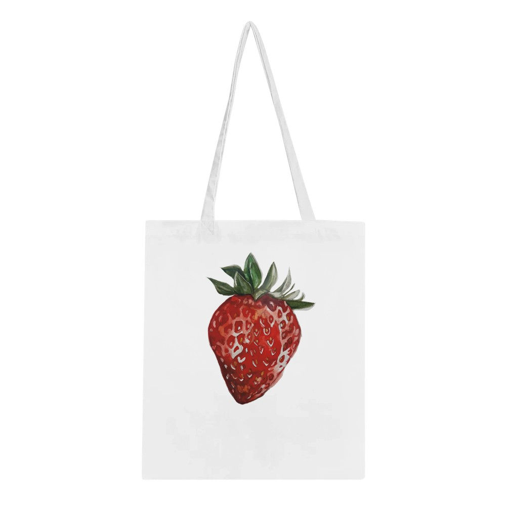Strawberry Tote Bag White