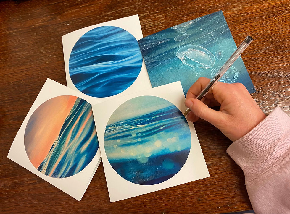 Set of 4 ocean cards