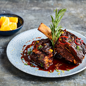 Slow cooked back ribs with soy, orange and rosemary
