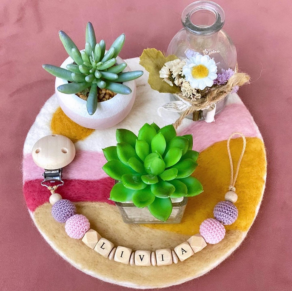 Attache tétine personnalisée / doudou personnalisé perles en Crochet