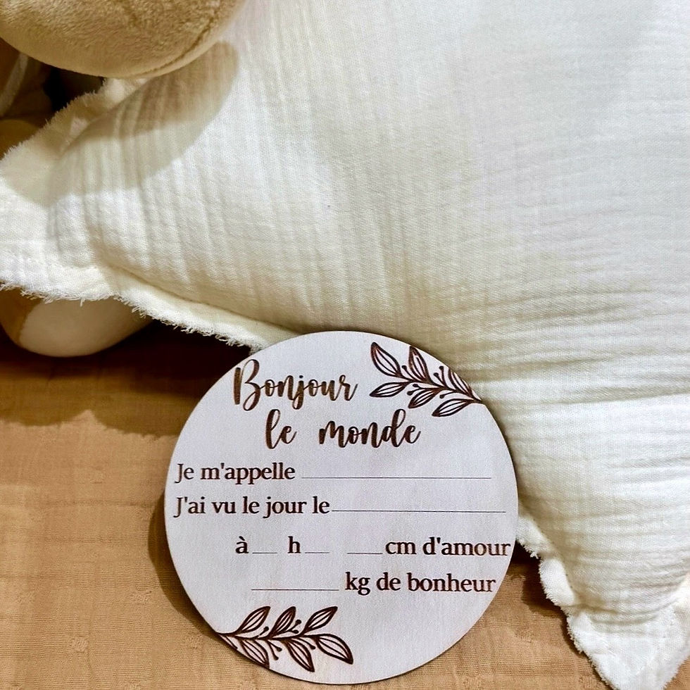 Miniature : Disque en bois annonce de naissance pour berceaux 