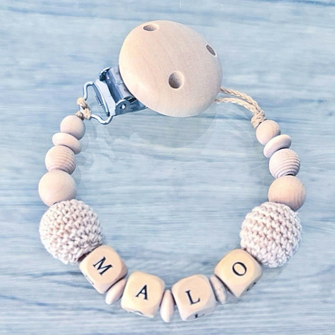 Attache tétine personnalisée / doudou personnalisé perles crochet