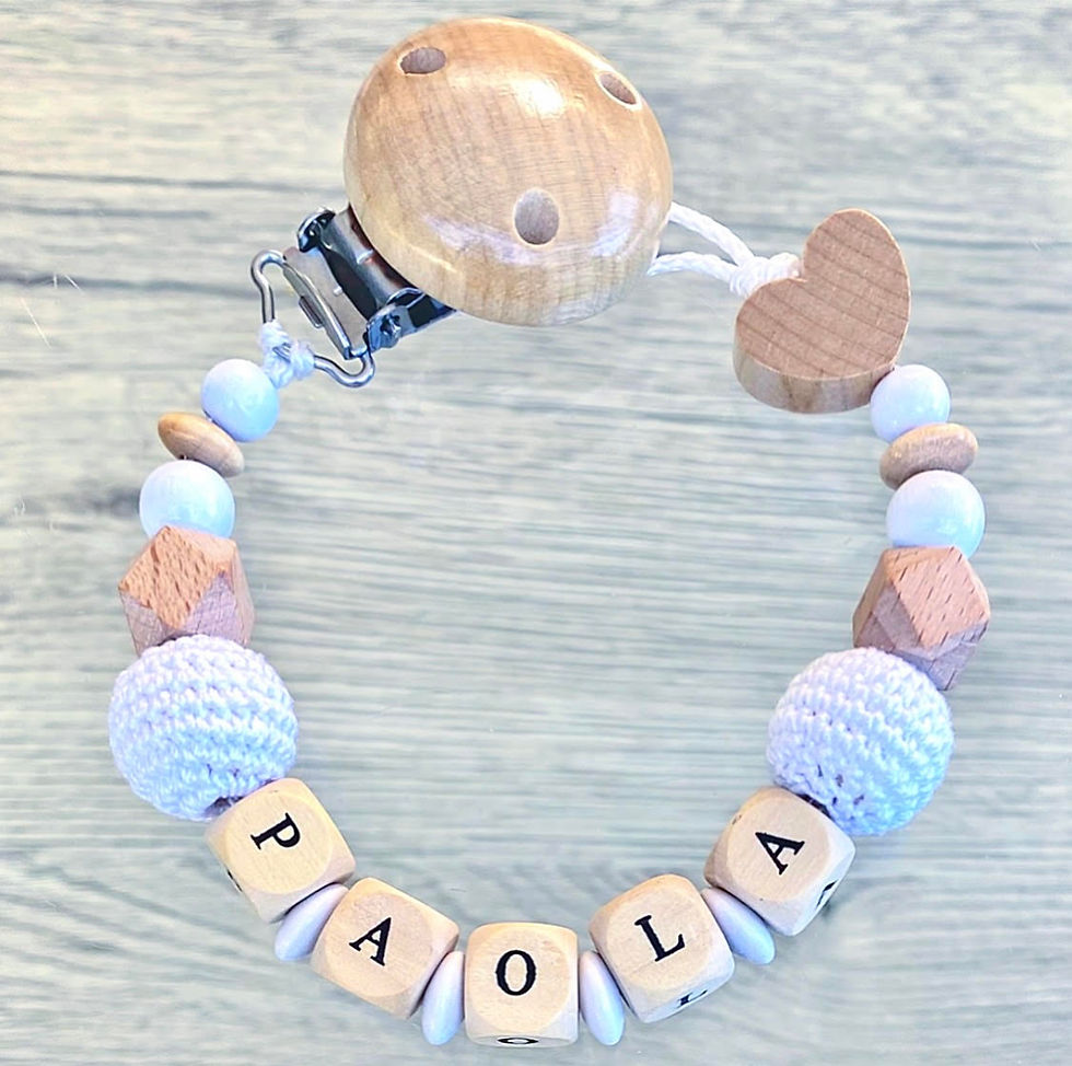 Attache tétine personnalisée / doudou personnalisé perles en Crochet