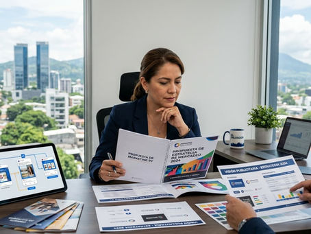 Empresario evaluando una agencia de publicidad en El Salvador para crecimiento digital