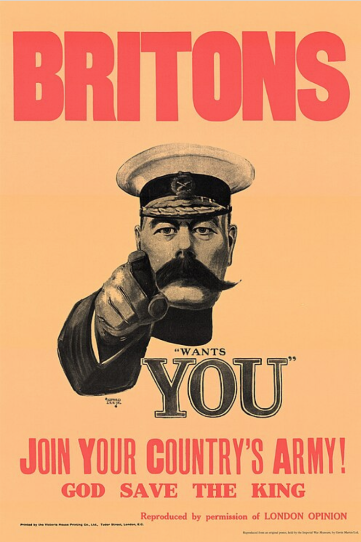 Lord Kitchener Wants You (1914) (Image from https://www.iwm.org.uk/)