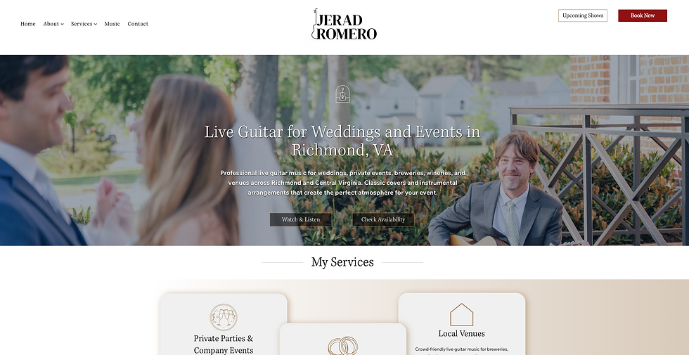 Image of the homepage of Jerad Romero's Website