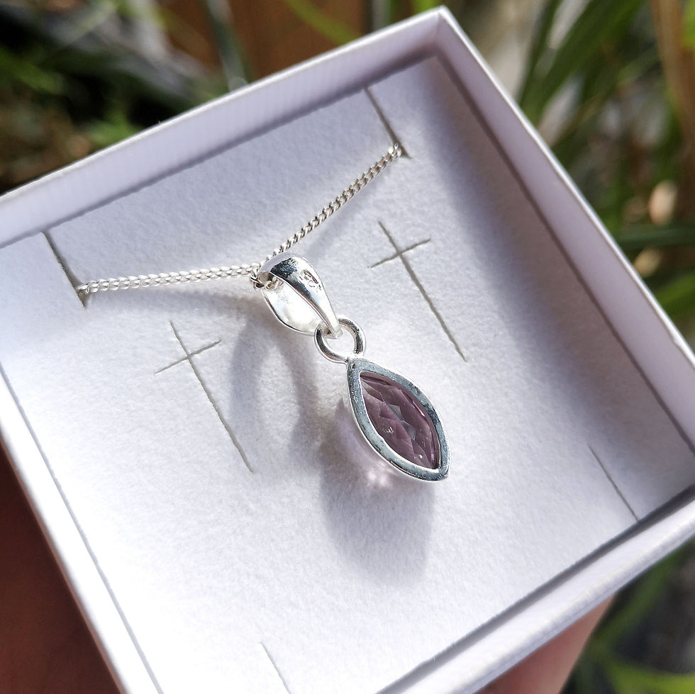 Miniaturbild: Amethyst facettiert Edelstein Anhänger - 925 Silber - Unikat