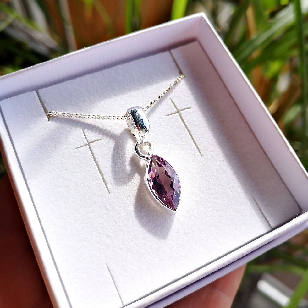 Miniaturbild: Amethyst facettiert Edelstein Anhänger - 925 Silber - Unikat