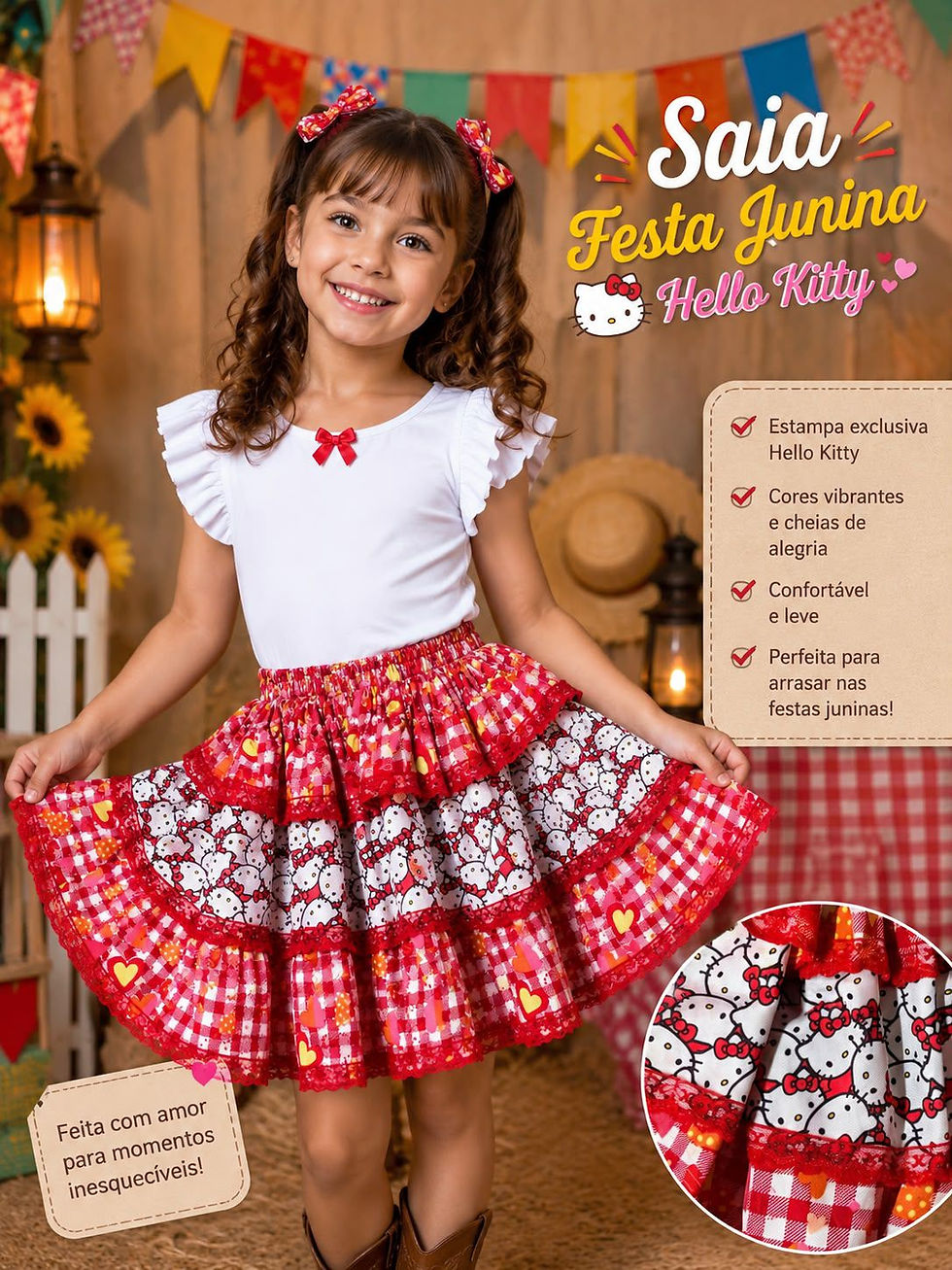Miniatura: Saia Infantil Junina Caipira