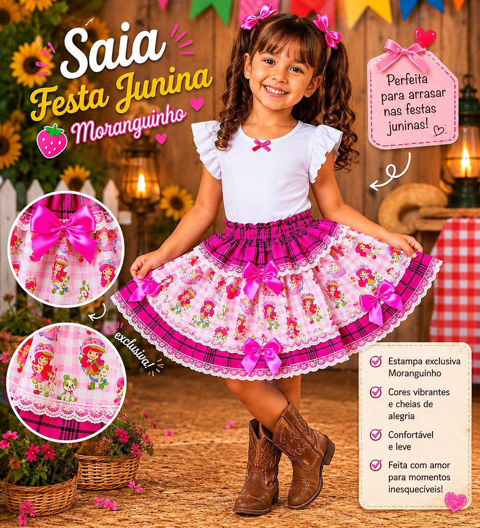 Miniatura: Saia Infantil Junina Caipira
