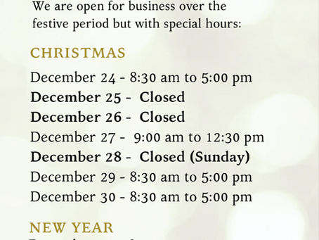 Christmas and New Years Schedule 2025/26