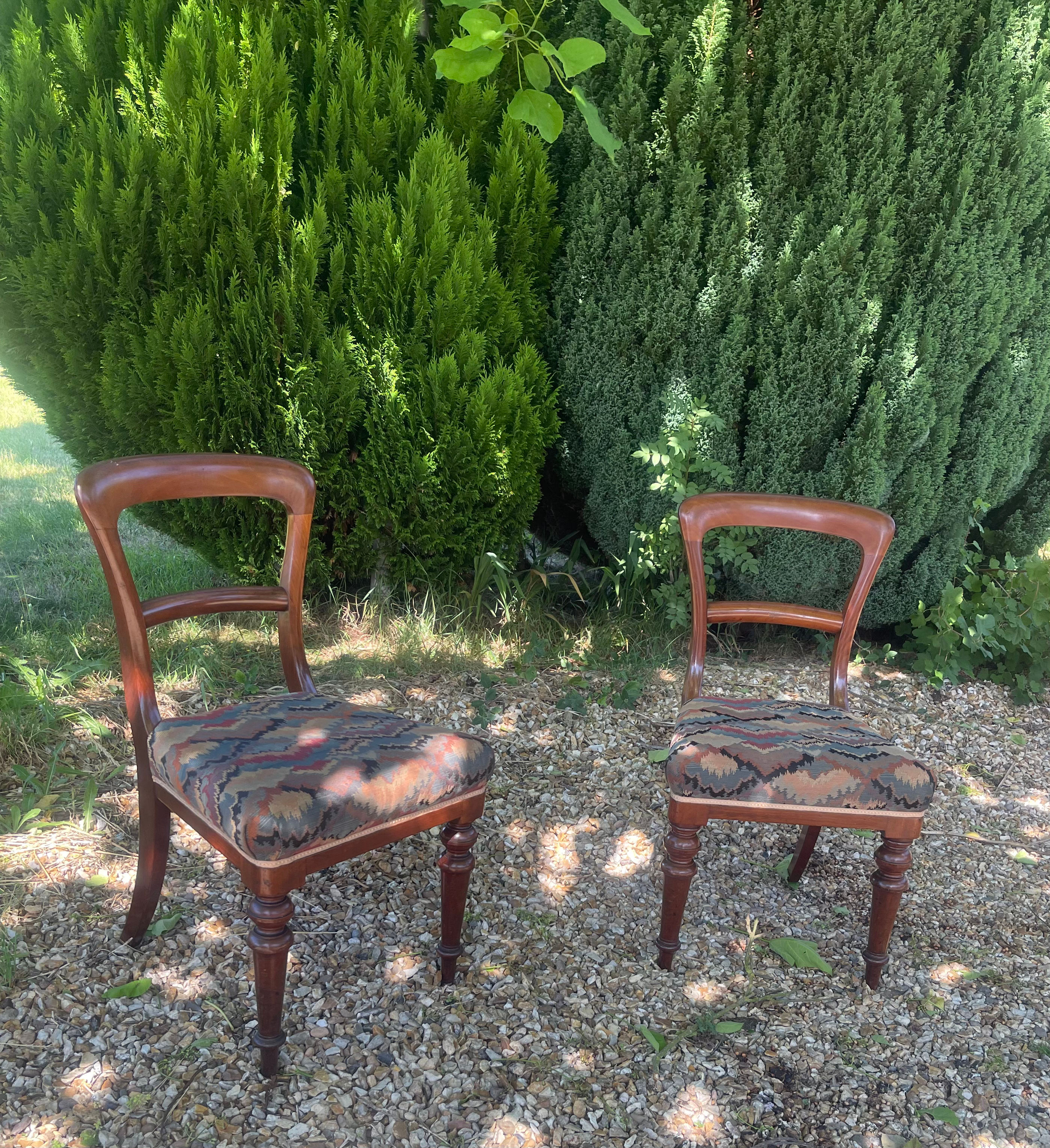 Victorian Balloon Back Chairs x2 