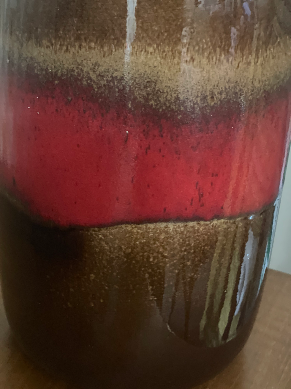 Thumbnail: Vintage Brown and Red West German Vase 